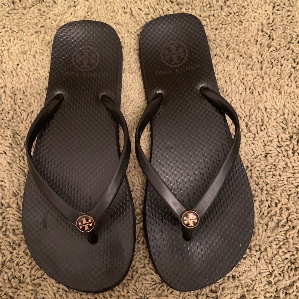 Black Tory Burch Flip Flops